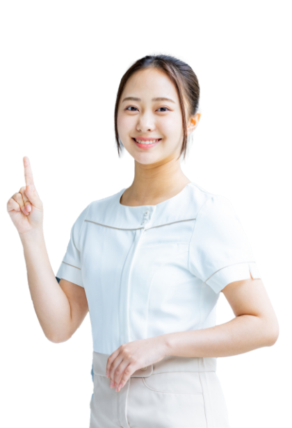 案内する女性